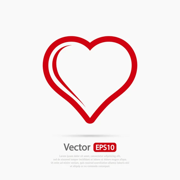 Icono del corazón, diseño plano — Vector de stock