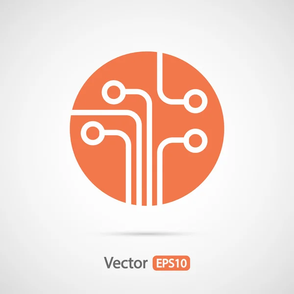 Placa de circuito, icono de la tecnología — Vector de stock