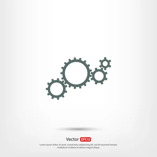 Gears pictogram, platte ontwerpstijl — Stockvector