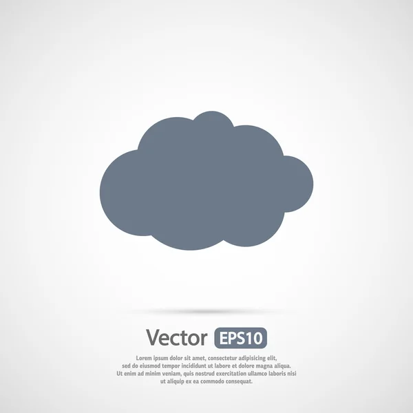 Icône Cloud, design plat — Image vectorielle