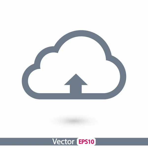 Computación nube subir icono — Vector de stock