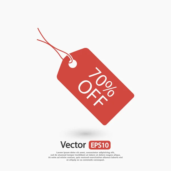 70 percent's tag icon — Stock Vector