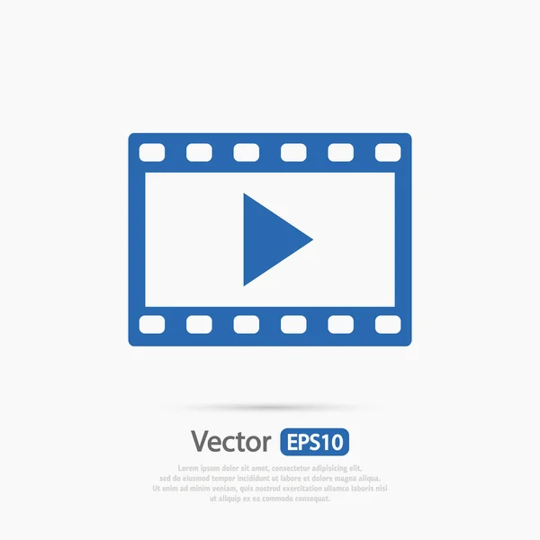 Icône vidéo, design plat — Image vectorielle