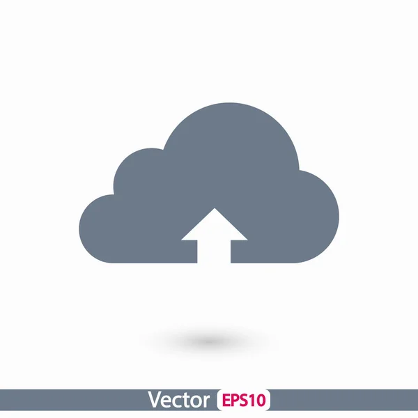 Computación nube subir icono — Vector de stock