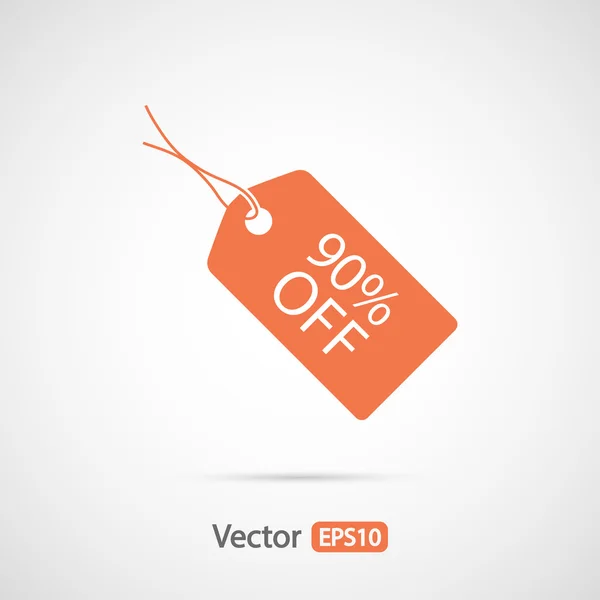 90 percent's tag icon — Stock Vector