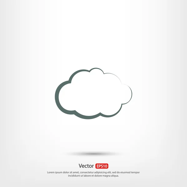 Icône Cloud, design plat — Image vectorielle