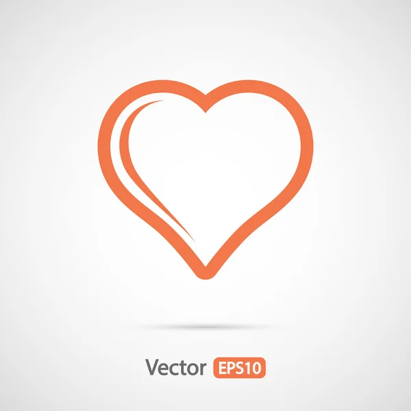 Icono del corazón, diseño plano — Vector de stock