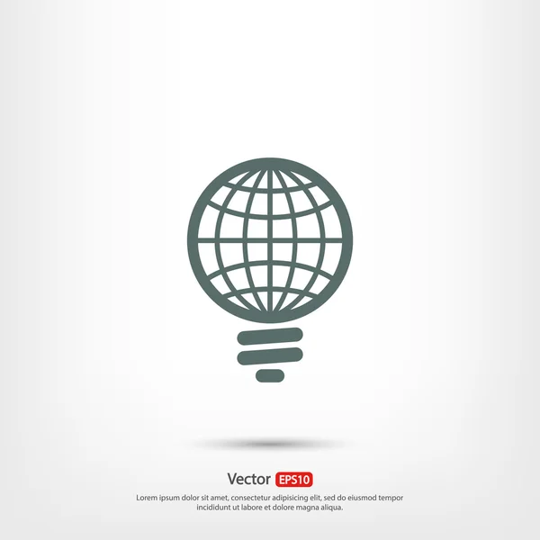 Global gloeilamp pictogram — Stockvector