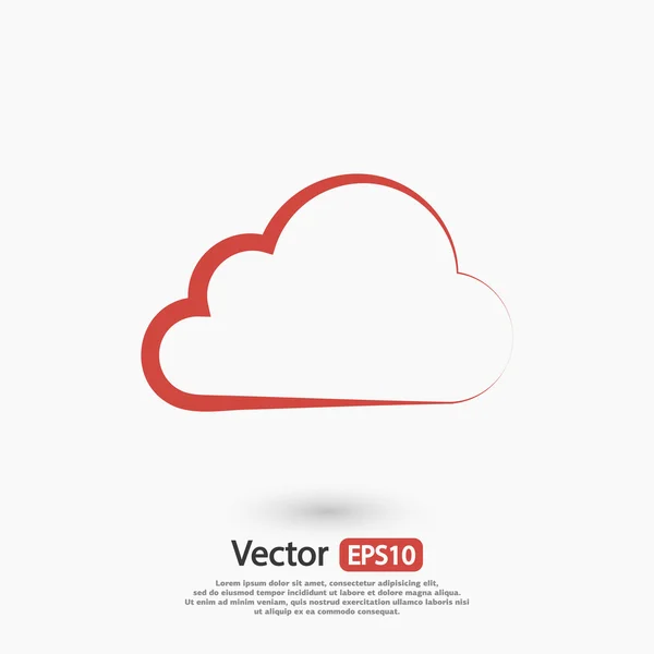 Wolk pictogram, platte ontwerp — Stockvector