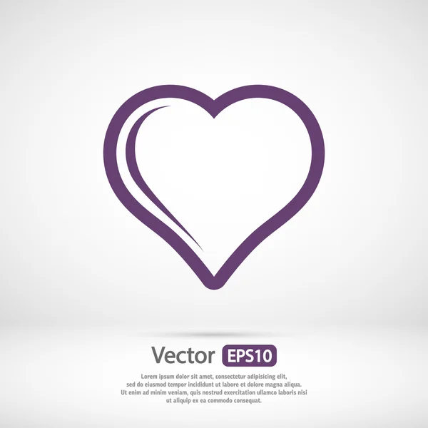 Icono del corazón, diseño plano — Vector de stock