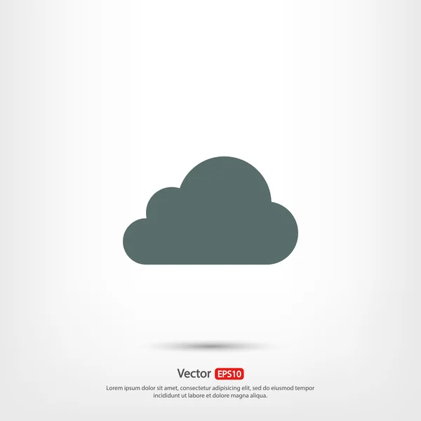 Icono de nube, diseño plano — Vector de stock