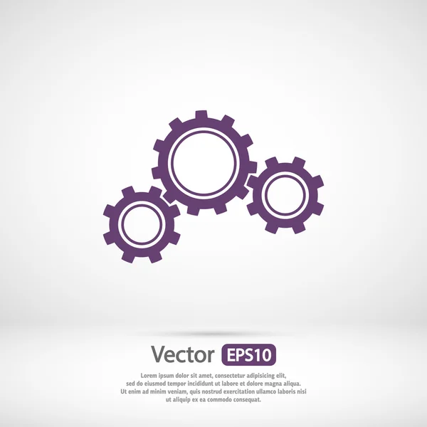 Gears pictogram, platte ontwerpstijl — Stockvector