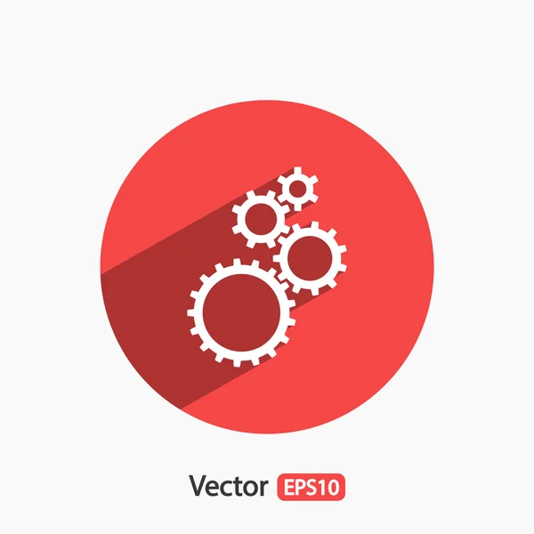 Gears pictogram, platte ontwerpstijl — Stockvector