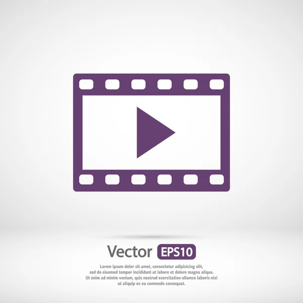 Icono de vídeo, diseño plano — Vector de stock