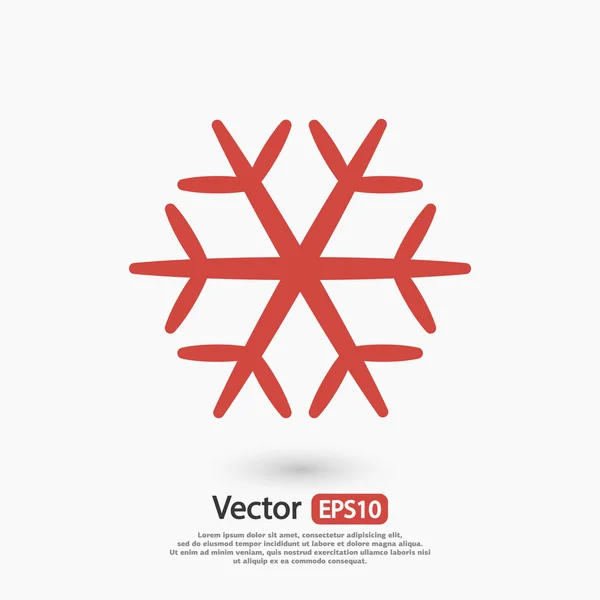 Sneeuwvlok platte pictogram — Stockvector