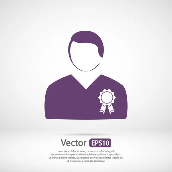 Icono VIP, diseño plano — Vector de stock