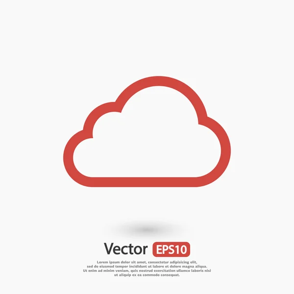 Bulut simgesi, düz tasarım — Wektor stockowy