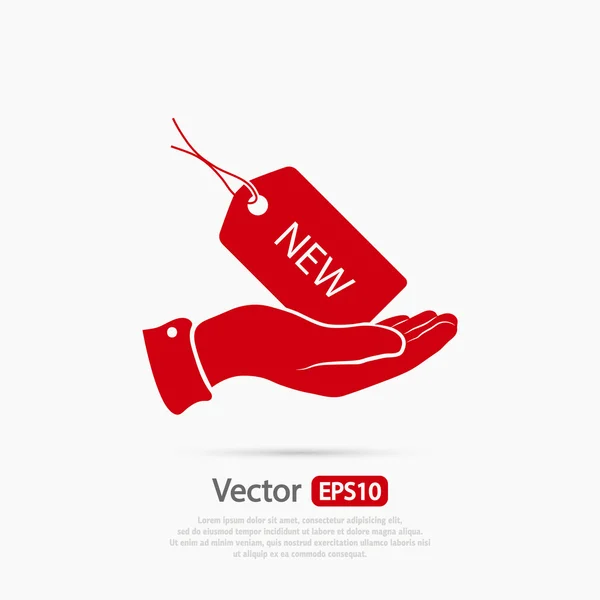 Nuevo icono de etiqueta — Vector de stock