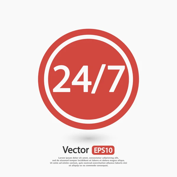24 óra egy nap, és a hét minden napján — Stock Vector
