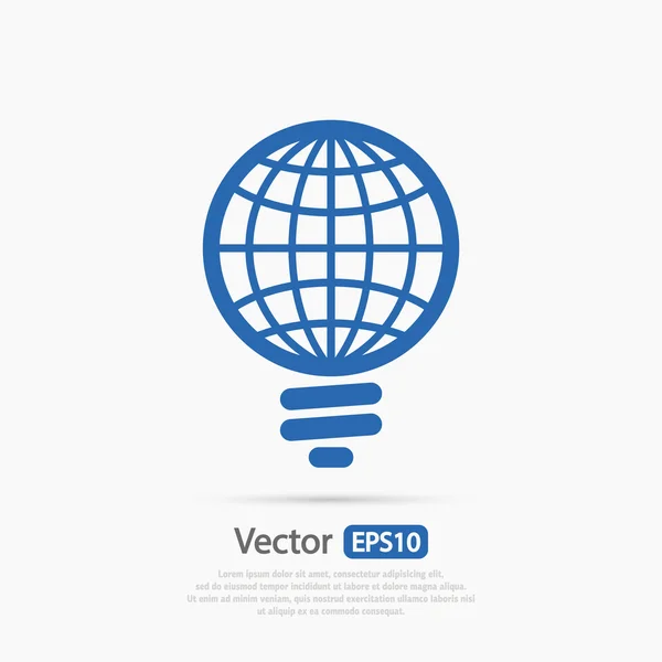 Icono de bombilla global — Vector de stock