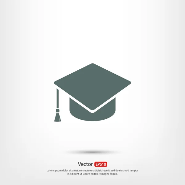 Graduatie cap pictogram — Stockvector