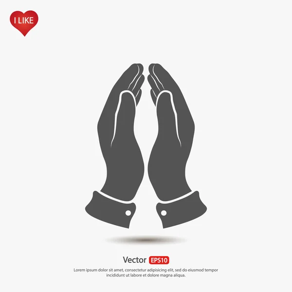 Imádkozó kezek ikon — Stock Vector