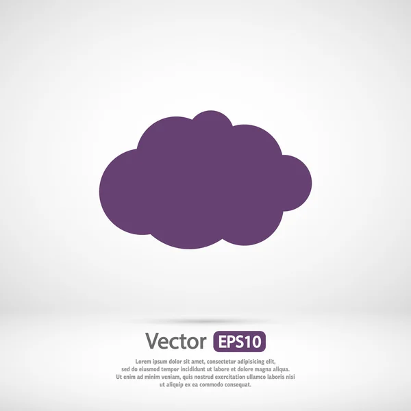 Icono de nube, diseño plano — Vector de stock