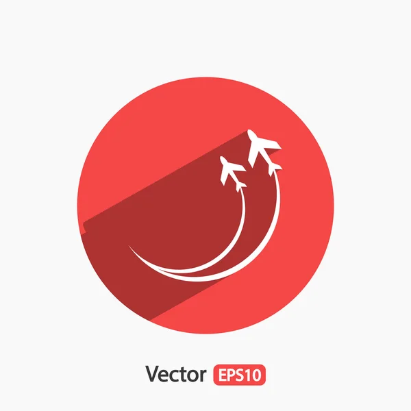 Globo con icono de aviones — Vector de stock