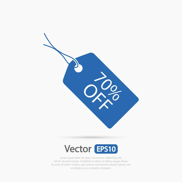 70 por ciento icono de etiqueta — Vector de stock