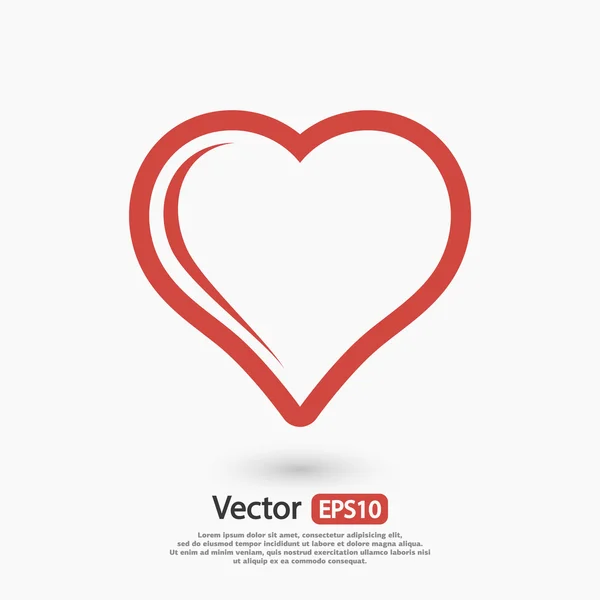 Icona del cuore, design piatto — Vettoriale Stock