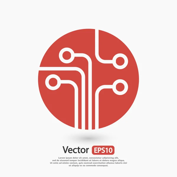 Placa de circuito, icono de la tecnología — Archivo Imágenes Vectoriales