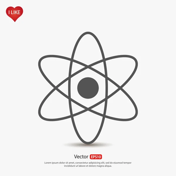 Atom icon. flat design — Stock Vector