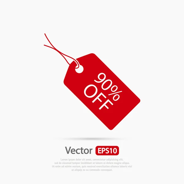 90 percent's tag icon — Stock Vector