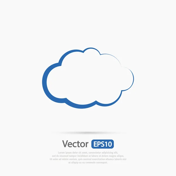 Ícone de nuvem, design plano — Vetor de Stock