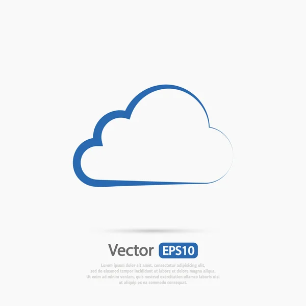 Icono de nube, diseño plano — Vector de stock