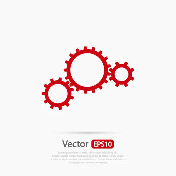 Gears pictogram, platte ontwerpstijl — Stockvector