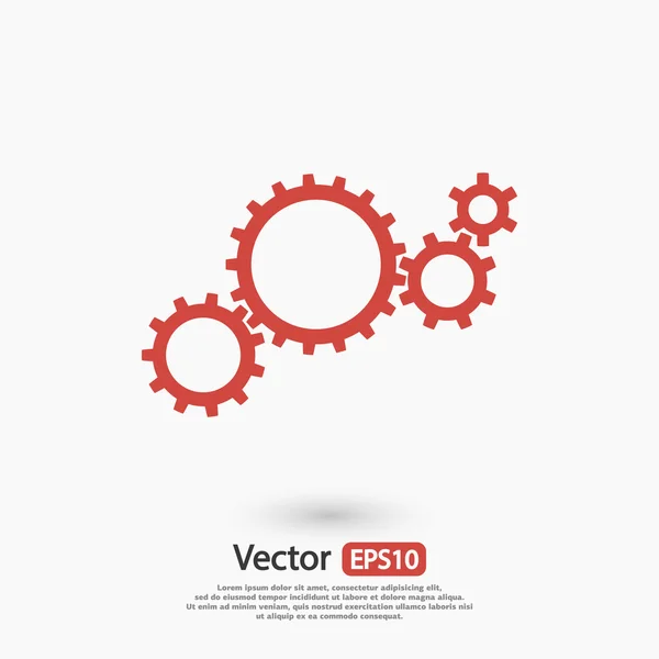 Gears pictogram, platte ontwerpstijl — Stockvector