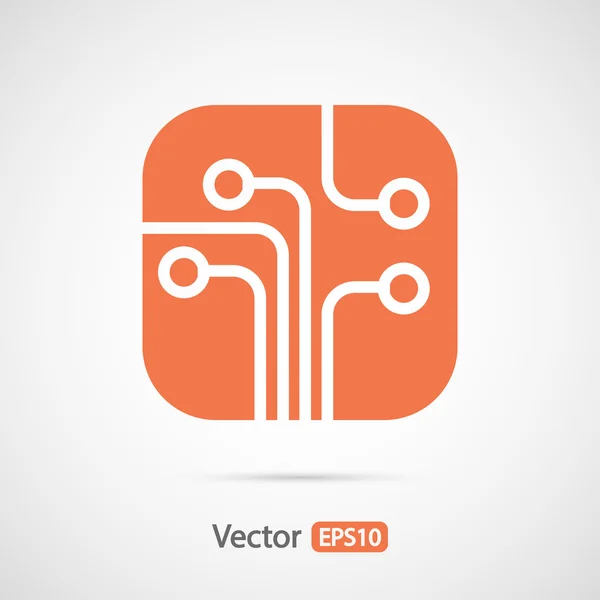 Circuit board, technology icon — Stock Vector