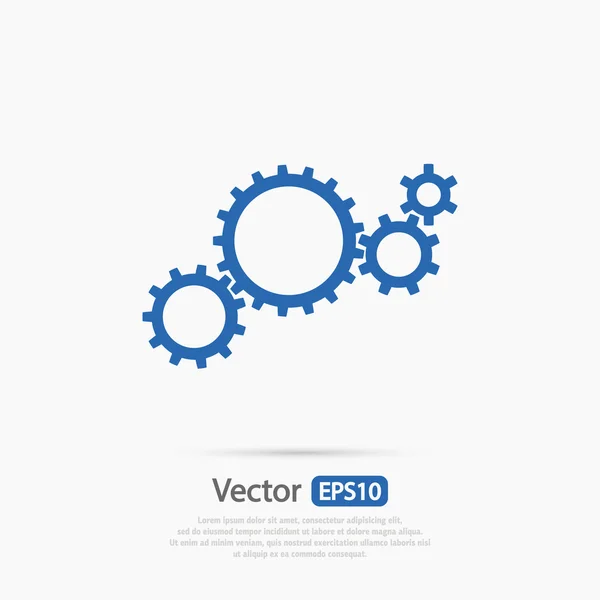 Gears icon, Flat design style — Stock Vector