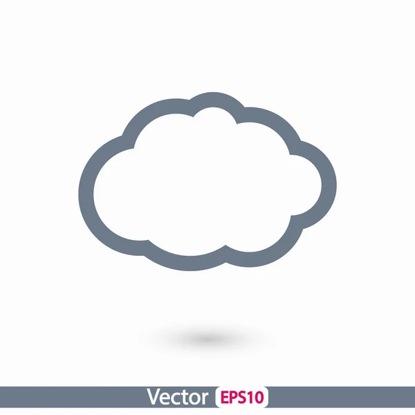 Icono de nube, diseño plano — Vector de stock