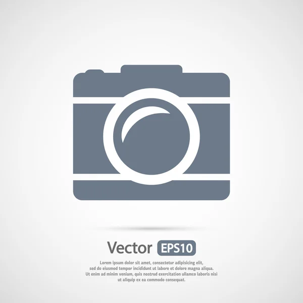 Platte pictogram van de camera — Stockvector