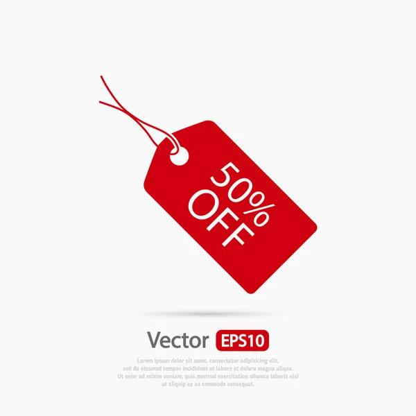 50 százaléka tag ikon — Stock Vector