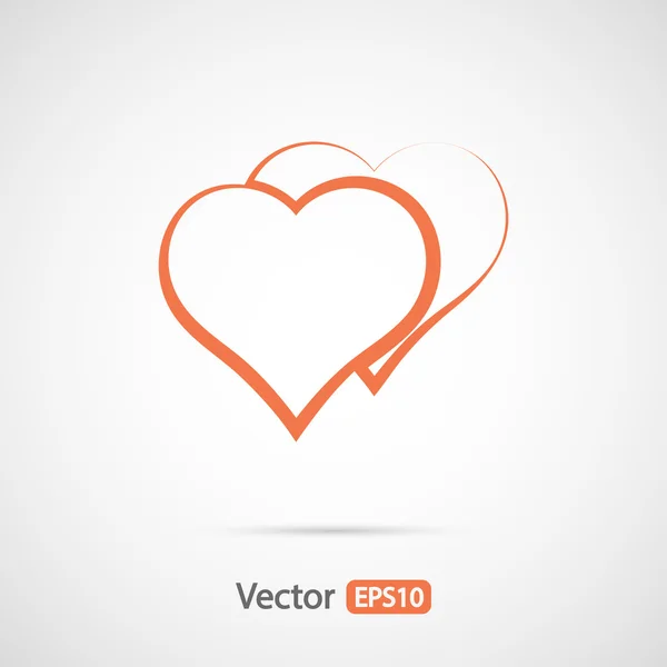 Icono de corazones, diseño plano — Vector de stock