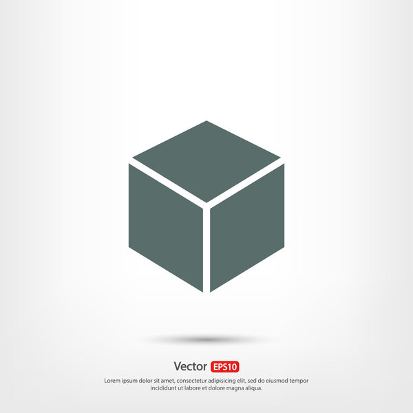 3d cube logo design icon