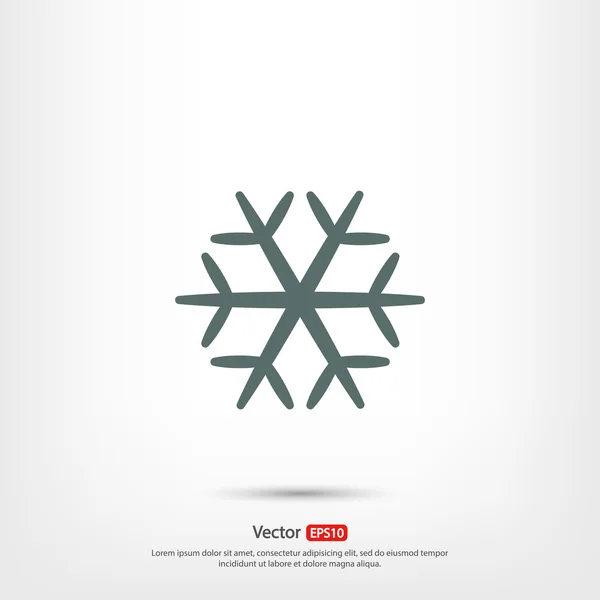 Copo de nieve icono plano — Vector de stock