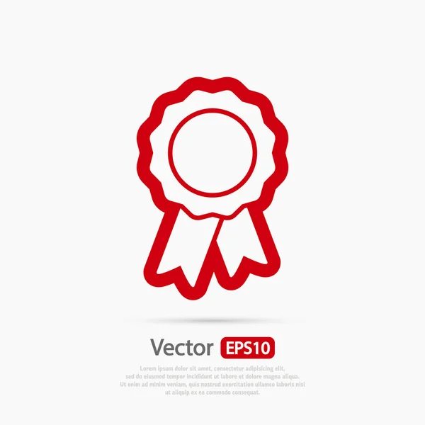 Badge met linten pictogram — Stockvector