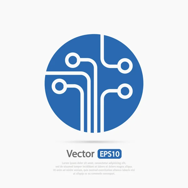 Placa de circuito, icono de la tecnología — Vector de stock