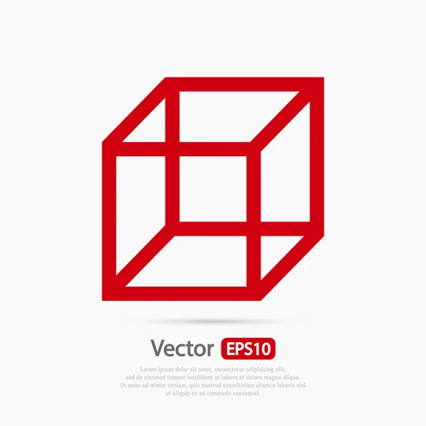 Icono de cubo, diseño plano — Archivo Imágenes Vectoriales
