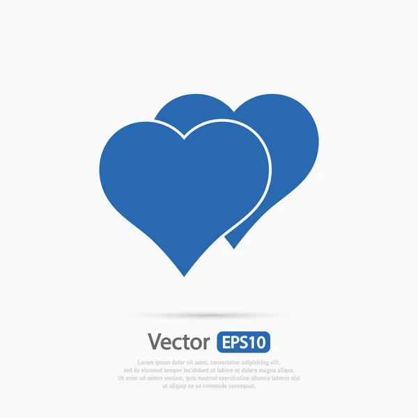 Icono de corazones, diseño plano — Vector de stock