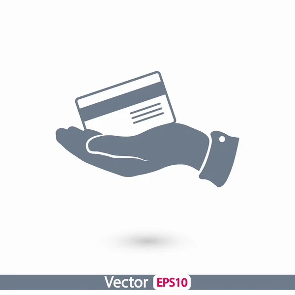 Bank kreditkort med hand — Stock vektor